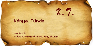 Kánya Tünde névjegykártya