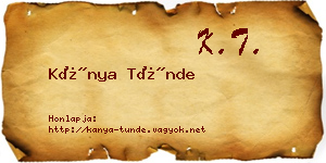Kánya Tünde névjegykártya